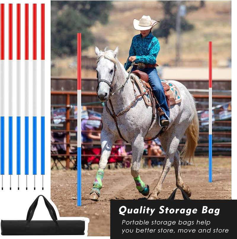 Arrowbash 6 Pcs 6FT Pole Bending Poles for Horses, Adjustable Equestrian Sports Training Equipment for Horses, Agility Poles for Soccer Football Dog - Image 5